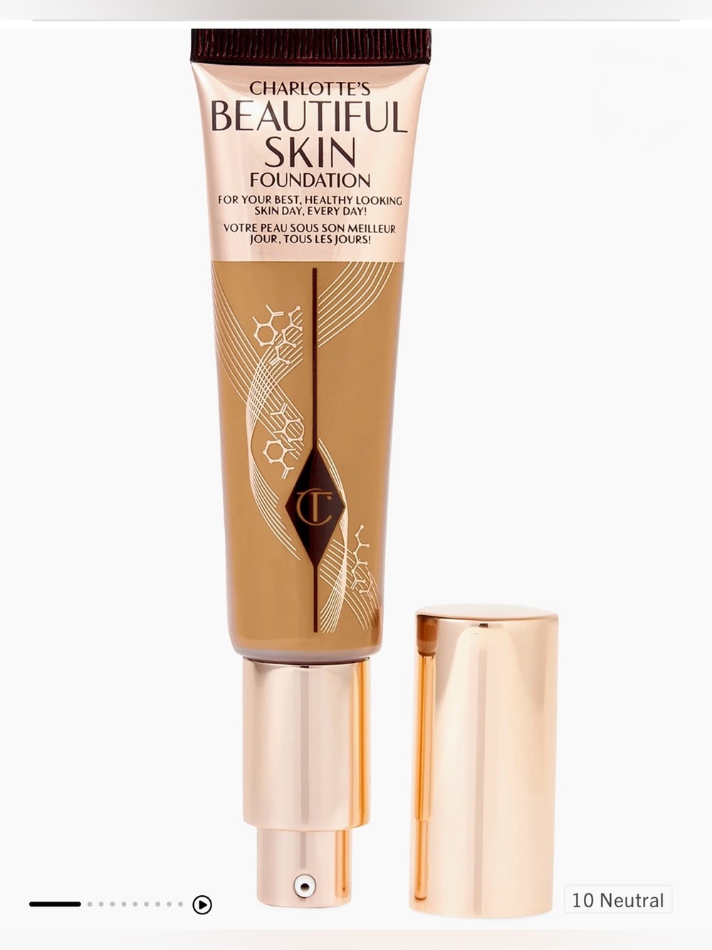 NEW Charlotte Tilbury Beautiful Skin Foundation 10 Neutral